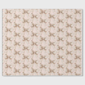 Peach Cream Bow Birthday Geschenkpapier (Flach)