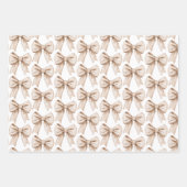 Peach Cream Bow Birthday Geschenkpapier Set (Vorderseite 3)