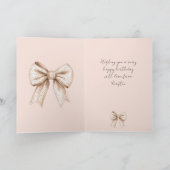 Peach Cream Bow Birthday Karte (Innenseite)