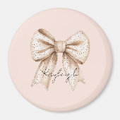 Peach Cream Bow Birthday Magnet (Vorne)