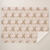 Peach Cream Bow Birthday Sherpadecke (Vorderseite (Horizontal))