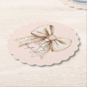 Peach Cream Bow Birthday Untersetzer (angewinkelt)
