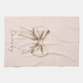 Peach Cream Bow Geschirrtuch (Horizontal)