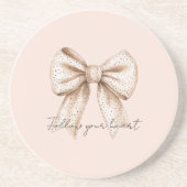 Peach Cream Bow Getränkeuntersetzer (Vorne)