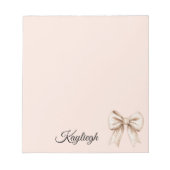 Peach Cream Bow Notizblock (Vorderseite)