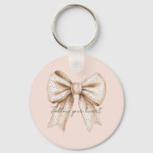 Peach Cream Bow Schlüsselanhänger (Vorderseite)