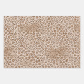 Peach Cream Brown Leopard Print Geschenkpapier Set (Vorderseite 3)
