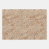 Peach Cream Brown Leopard Print Geschenkpapier Set (Vorderseite)