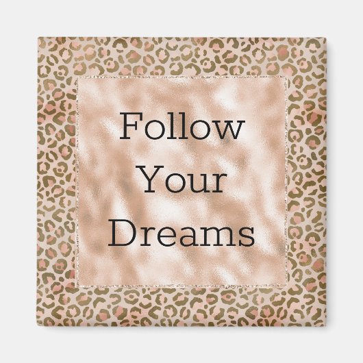 Peach Cream Brown Leopard Print Magnet (Vorne)