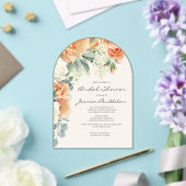 Peach Cream Floral Eukalyptus Brautparty Acryleinladungen (Insitu (Hochzeit))