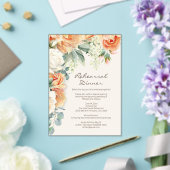 Peach Cream Floral Grüne Probe Abendessen Acryleinladungen (In Situ (Hochzeit))