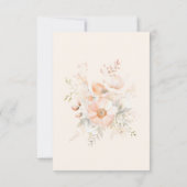 Peach Cream Floral Watercolor Wedding Save The Date (Rückseite)