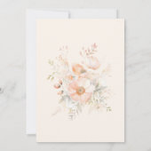 Peach Cream Floral Wedding Save The Date (Rückseite)