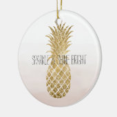 Peach Cream Glitzer Glitzy Pineaple Sparkle Keramik Ornament (Links)