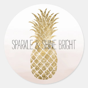 Peach Cream Glitzer Glitzy Pineaple Sparkle Runder Aufkleber