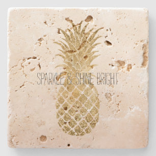 Peach Cream Glitzer Glitzy Pineaple Sparkle       Steinuntersetzer