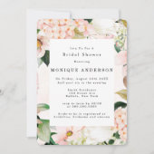 Peach Cream Hydrangeas Tulip Brautparty Einladung (Vorderseite)