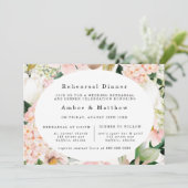 Peach Cream Hydrangeas Tulip Probe Abendessen Einladung (Stehend Vorderseite)