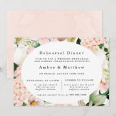 Peach Cream Hydrangeas Tulip Probe Abendessen Einladung (Vorne/Hinten)