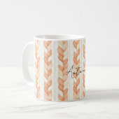 Peach Cream Knot Stripes Kaffeetasse (Vorderseite Links)