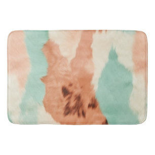 Peach Cream Mint Cowgirl Cowhide Badematte