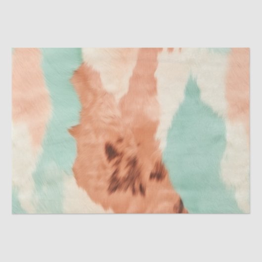 Peach Cream Mint Cowgirl Cowhide Seidenpapier (Vorderseite)