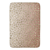 Peach Cream Ombre Gold Glitzer Leopard Print  Badematte (Vorderseite Vertikal)