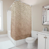 Peach Cream Ombre Gold Glitzer Leopard Print Duschvorhang (Beispiel)