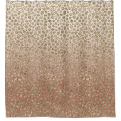 Peach Cream Ombre Gold Glitzer Leopard Print    Duschvorhang (Vorderseite)