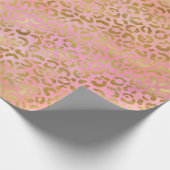 Peach Cream Pink Yellow Leopard Print Gefärbte Kra Geschenkpapier (Ecke)