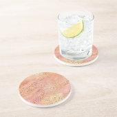 Peach Cream Pink Yellow Leopard Print Gefärbte Kra Getränkeuntersetzer (Seite)