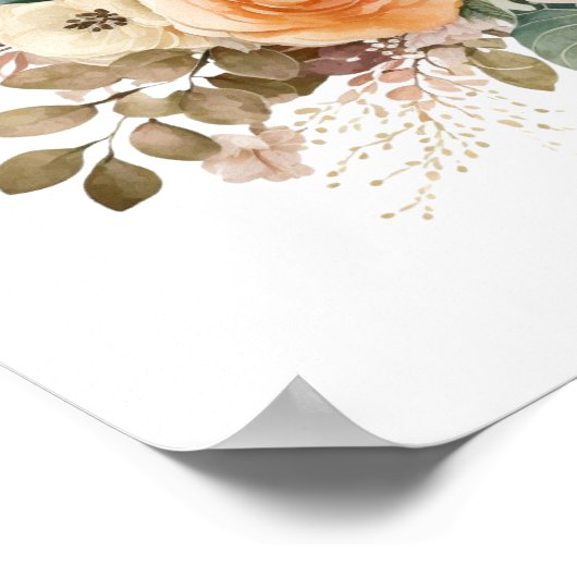 Peach Cream Terracotta Poster (Ecke)