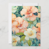 Peach, Cream und Seafoam Green Floral Wedding Einladung (Rückseite)