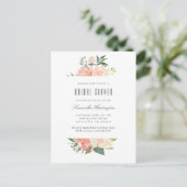 Peach & Cream Watercolor Brautparty Einladungspostkarte (Stehend Vorderseite)