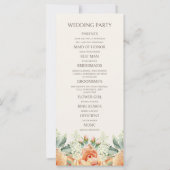Peach Cream Watercolor Floral Wedding Program (Rückseite)