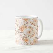 Peach Cream White Flowers Kaffeetasse (VorderseiteRechts)