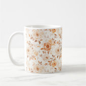 Peach Cream White Flowers Kaffeetasse (Links)
