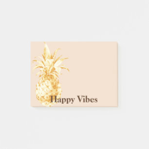 Peach Cream Yellow Gold Ananas Confetti Post-it Klebezettel