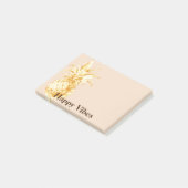 Peach Cream Yellow Gold Ananas Confetti Post-it Klebezettel (angewinkelt)