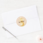 Peach Cream Yellow Gold Ananas Confetti Runder Aufkleber (Umschlag)