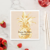 Peach Cream Yellow Gold Ananas Confetti Serviette (Beispiel)