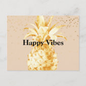 Peach Cream Yellow Gold Ananas Postkarte (Vorderseite)