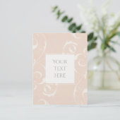 Peach & Creamy White Floral Swirl Elegante Hochzei Postkarte (Stehend Vorderseite)