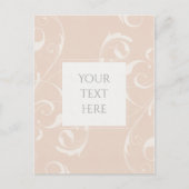 Peach & Creamy White Floral Swirl Elegante Hochzei Postkarte (Vorderseite)