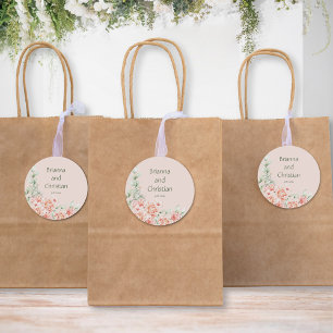 Peach Creme and Sage Green Floral Garden Runder Aufkleber