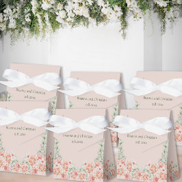 Peach Creme and Sage Green Romantic Floral Garden Geschenkschachtel