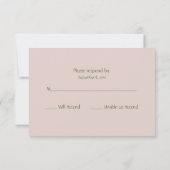 Peach Creme and Sage Green Romantic Floral RSVP Karte (Rückseite)