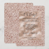 Peach Creme Blush Leopard Print Glitzer Einladung (Vorne/Hinten)