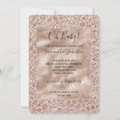 Peach Creme Blush Leopard Print Glitzer Einladung (Vorderseite)