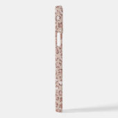 Peach Creme Blush Leopard Print Glitzer iPhone Hülle (Rechte Seite)